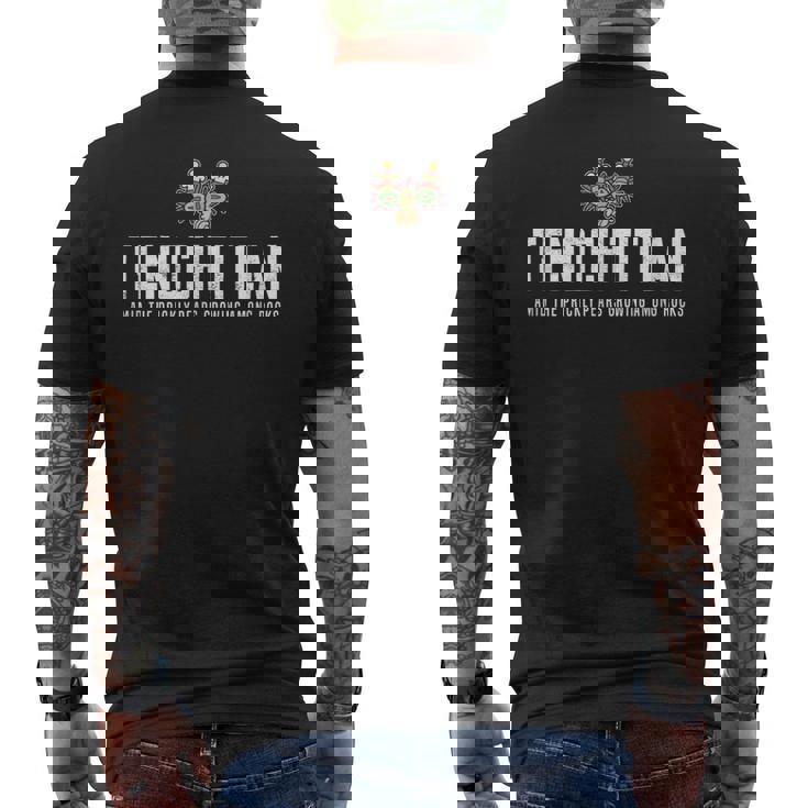 テノチティトラン メキシコシティ アステカ メソアメリカ ナワトル メンズTシャツ バックプリント