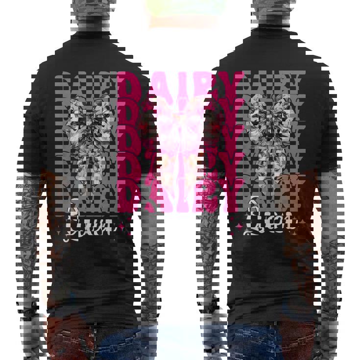 デイリークイーン 酪農家 牛 酪農 少女 ママ コケット メンズTシャツ バックプリント