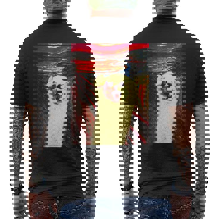 トイプードル 面白いtシャツ 犬 ムンクの叫び かわいい メンズ 子供 おもしろ 服 グッズ ネタ わんこ メンズTシャツ バックプリント