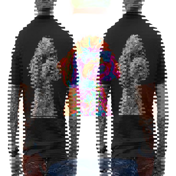 トイプードル愛好家デザイン ポップアート 面白いトイプードル 犬 長袖tシャツ メンズTシャツ バックプリント