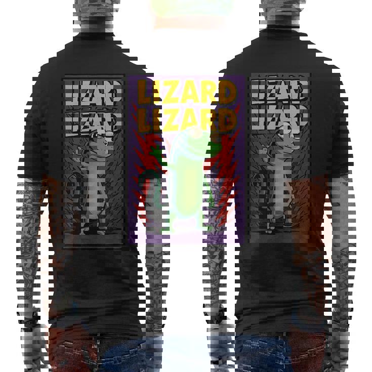 トカゲトカゲミームコミックポスター メンズTシャツ バックプリント