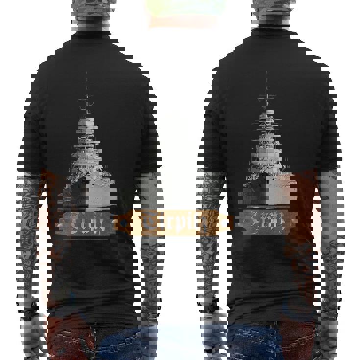 ドイツ戦艦ティルピッツ 第二次世界大戦海軍 メンズTシャツ バックプリント