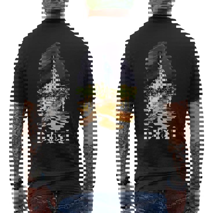 ドバイ Uae お土産絵画 ドバイの街 シャツ 長袖tシャツ メンズTシャツ バックプリント