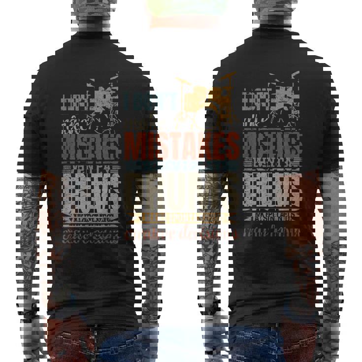 ドラムを弾いても間違えないかっこいいドラムセットラバー メンズTシャツ バックプリント