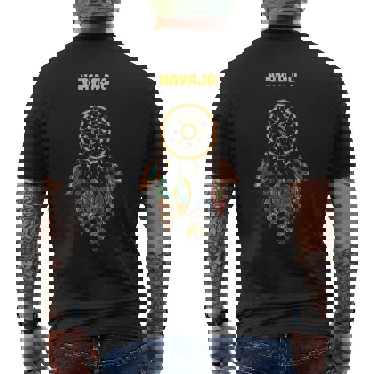 ナバホ族ネイティブアメリカン インディアン レトロ ドリームキャッチャー メンズTシャツ バックプリント
