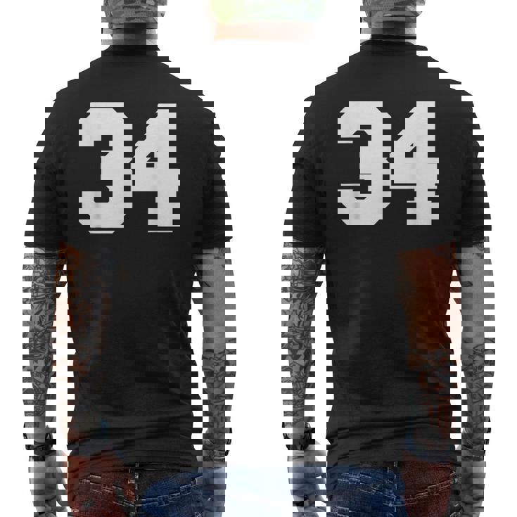 ナンバー34 スポーツジャージプレーヤー 34 ファン フロントプリント ヴァーシティ メンズTシャツ バックプリント