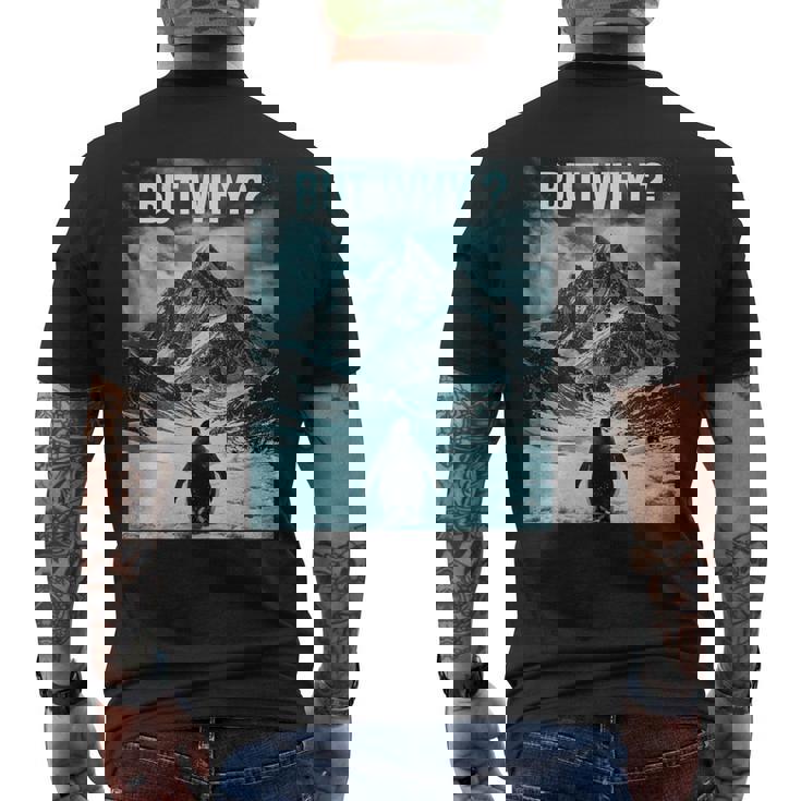 ニヒリストペンギンがなぜニヒリストペンギンなのか メンズTシャツ バックプリント