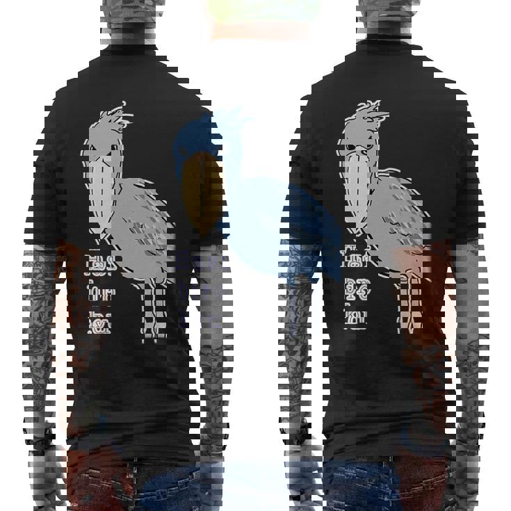 ハシビロコウさん『ビッグ プリント』青い鳥【どうぶつフレンズ】ゆるくて かわいい 動物園 長袖tシャツ メンズTシャツ バックプリント