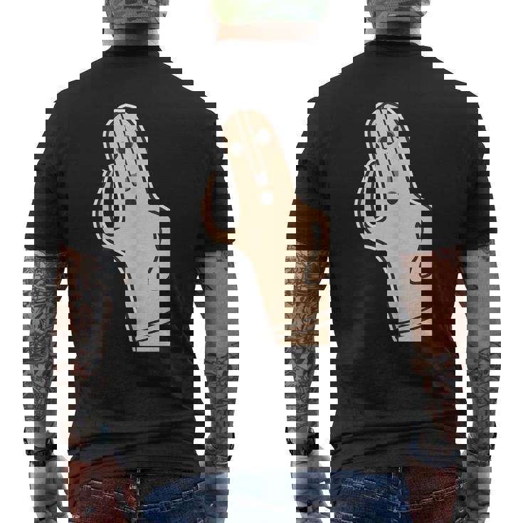 ハニワ《はろー》埴輪【踊る埴輪 男】歴史土器 かわいい 面白い メンズTシャツ バックプリント