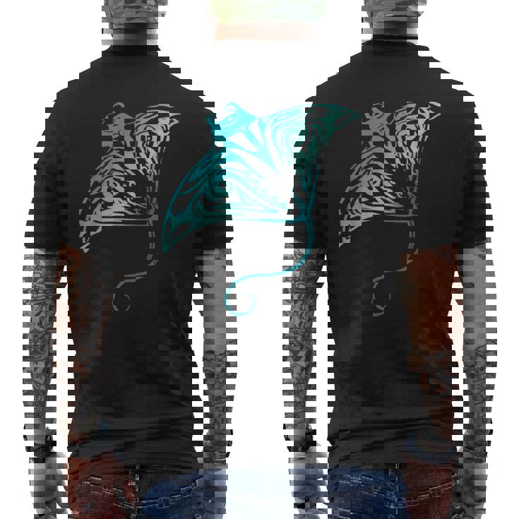 ハワイ トライバル マンタレイ ハワイアン シャツ サメの恋人 メンズTシャツ バックプリント