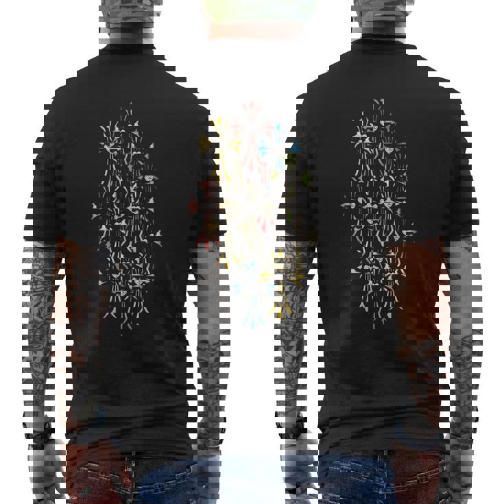 ハート ダイヤ クロス カラフル バリエーション 長袖tシャツ メンズTシャツ バックプリント