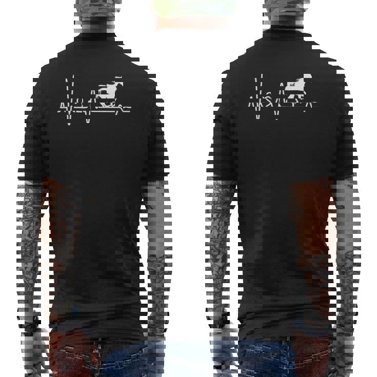 ハートビート、馬、馬好き、ライダー、贈り物、馬が大好き 長袖tシャツ メンズTシャツ バックプリント