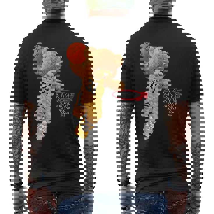 バスケットボール かわいい テディベア メンズTシャツ バックプリント