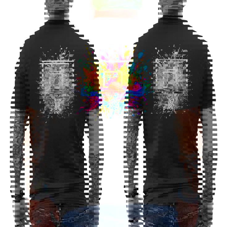 バスケットボール バスケ 面白tシャツ カラフル ゴール おもしろ 服 バスケ部 グッズ ネタ メンズ メンズTシャツ バックプリント