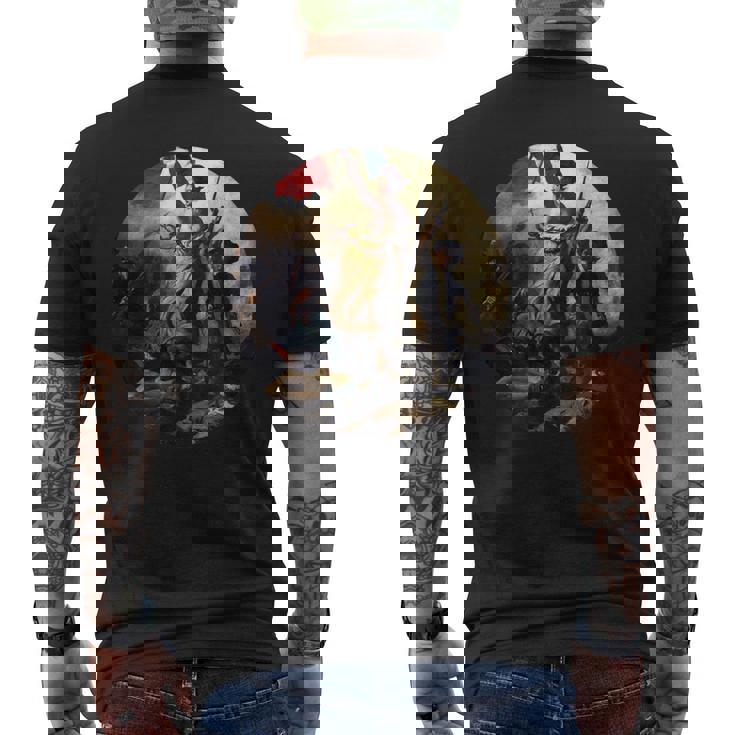 バスティーユを襲うフランス革命 パリ フランス メンズTシャツ バックプリント