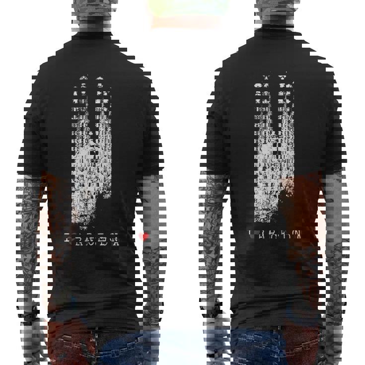 バルセロナ サグラダファミリア ヴィンテージ スパニッシュ I Love Barcelona メンズTシャツ バックプリント