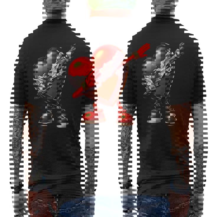 バレンタインデー チョコレート ハート ダビングデザイン メンズTシャツ バックプリント