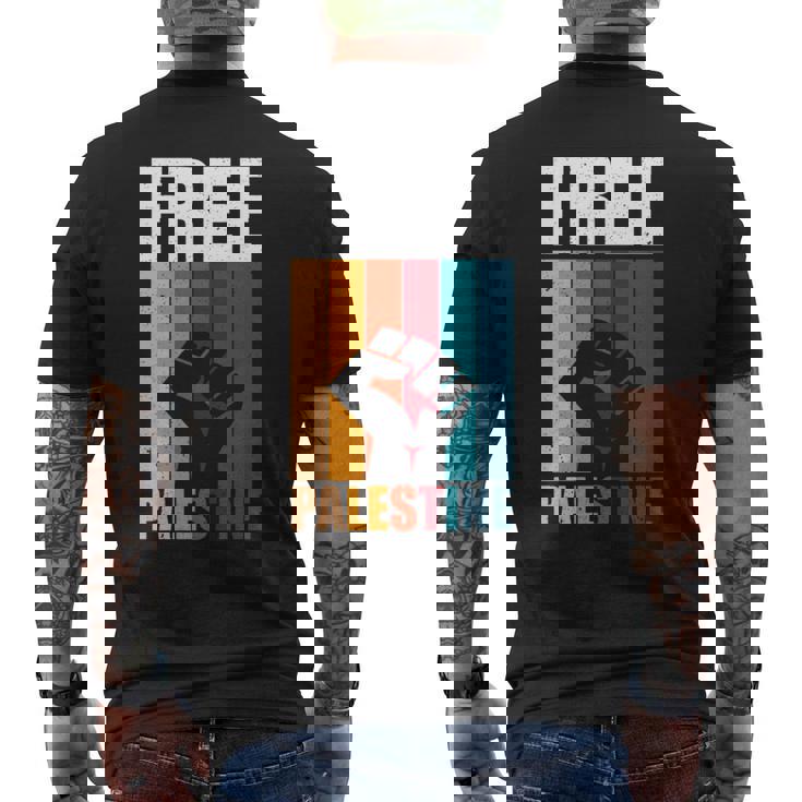 パレスチナ人のためのフリーパレスチナのレトロなビンテージデザイン 長袖tシャツ メンズTシャツ バックプリント