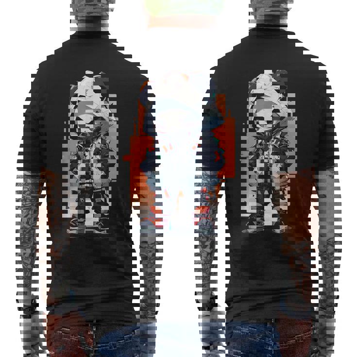 パンダ ストリート 都会 ヒーロー メンズTシャツ バックプリント