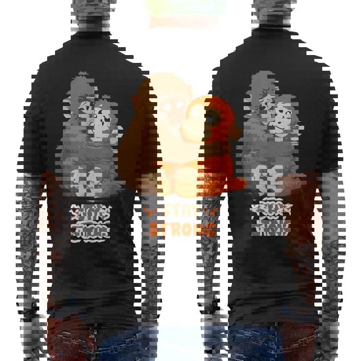 パンチパンチくん 寂しい動物園猿 メンズTシャツ バックプリント