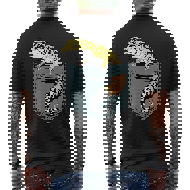 ヒョウ ヤモリ トカゲ 爬虫類 ヒョウ ヤモリ愛好家 メンズTシャツ バックプリント