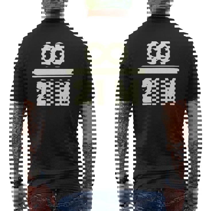 ビットコイン 2100万 マーケットキャップ 暗号通貨愛好家向け 長袖tシャツ メンズTシャツ バックプリント