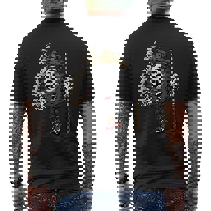 ビリヤードボール 8プールビリヤード メンズTシャツ バックプリント