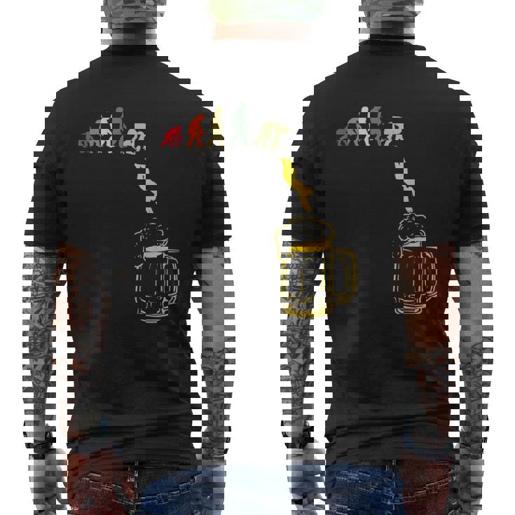ビール 酒 面白いtシャツ 人類の進化 飲み おもしろ 飲み会 のんべえ メンズ ネタ 服 メンズTシャツ バックプリント