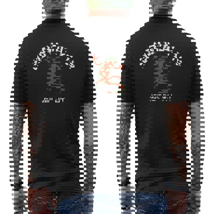 ピクセル アニマルズ アカハライモリ Japanese Fire Belly Newt 白フォント メンズTシャツ バックプリント