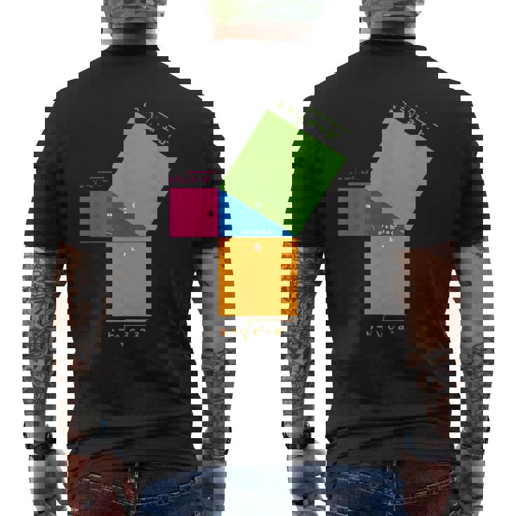 ピタゴラスの定理 教師と生徒のための数学の数式 メンズTシャツ バックプリント