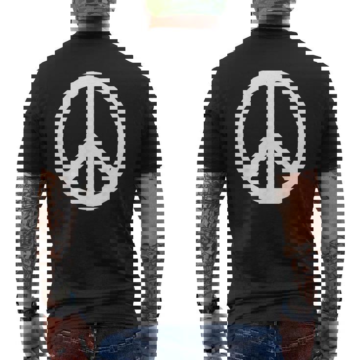 ホワイト ピースサイン メンズTシャツ バックプリント