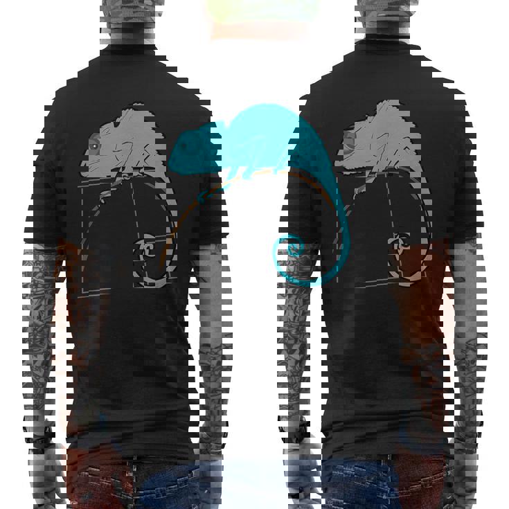 フィボナッチカメレオン黄金比 メンズTシャツ バックプリント