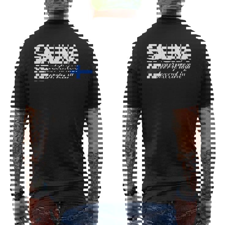 フィンランドのフィンランド サウナ ヘブン ホッター よりヘヴン ホッター メンズTシャツ バックプリント