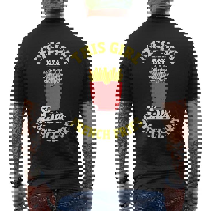 フライドポテト この子は本当にフライドポテトが好きなんだ フライドポテト メンズTシャツ バックプリント