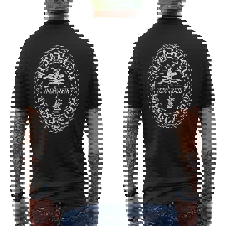 フロリダ州マイアミビーチフラッグシール。 メンズTシャツ バックプリント