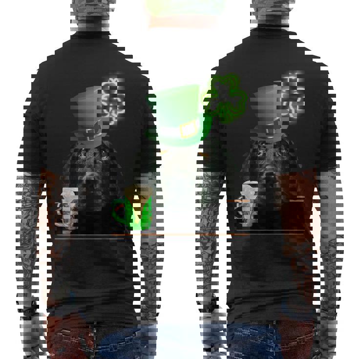 ブラックラボシャツ シャムロック アイリッシュドッグ 絵 聖パトリックス メンズTシャツ バックプリント