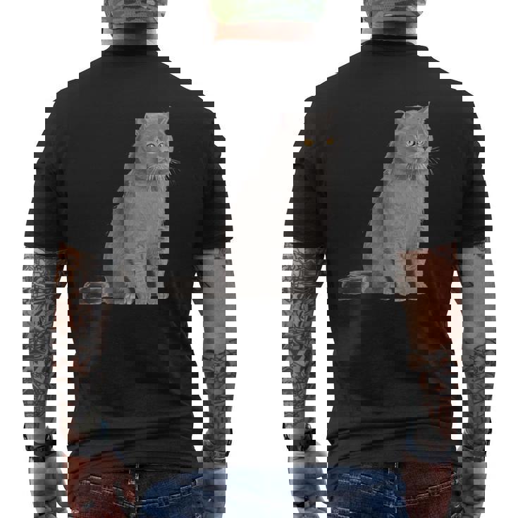 ブリティッシュショートヘアの猫 長袖tシャツ メンズTシャツ バックプリント