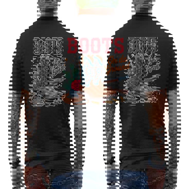 ブーツ オン グラウンド カウガール カウボーイ ウエスタン メンズTシャツ バックプリント