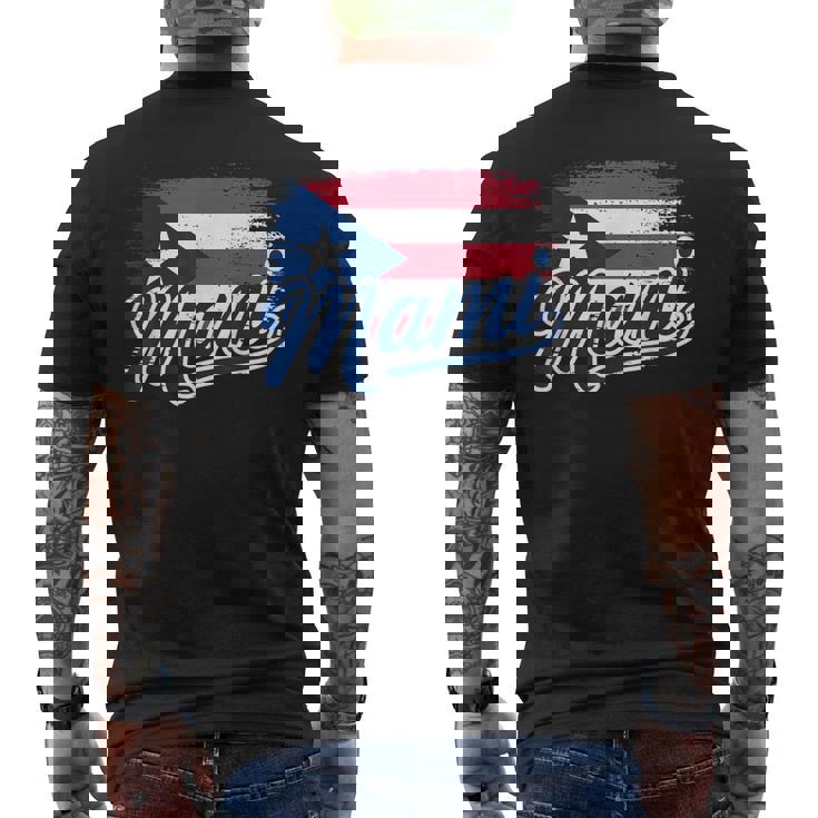 プエルトリコの母旗 プエルトリコ マミ プエルトリコ メンズTシャツ バックプリント