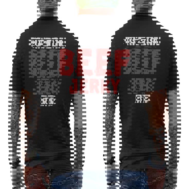 プロフェッショナル・ビーフ・ジャーキー・イーター 肉好き 長袖tシャツ メンズTシャツ バックプリント