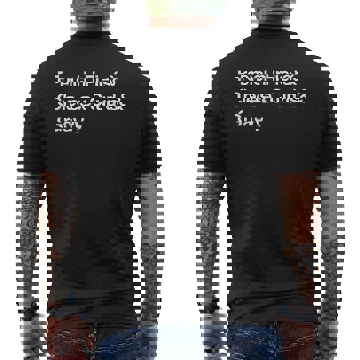 プーチンフライドポテト・チーズカード・グレービー メンズTシャツ バックプリント