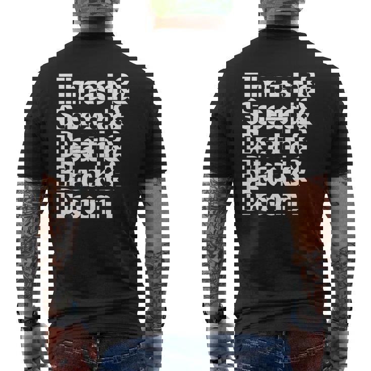 ヘヴィメタル音楽ファンリスト スラッシュスピード ドゥーム デス ブラック メンズTシャツ バックプリント