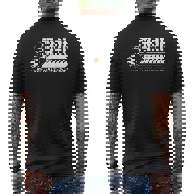 ボウラー メンズ レディース テンピン ワンスター 面白ボウリング メンズTシャツ バックプリント