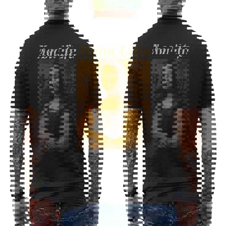 モナ・リフタ マッスル モナリザ ボディービル フィットネス ジム愛好家 メンズTシャツ バックプリント