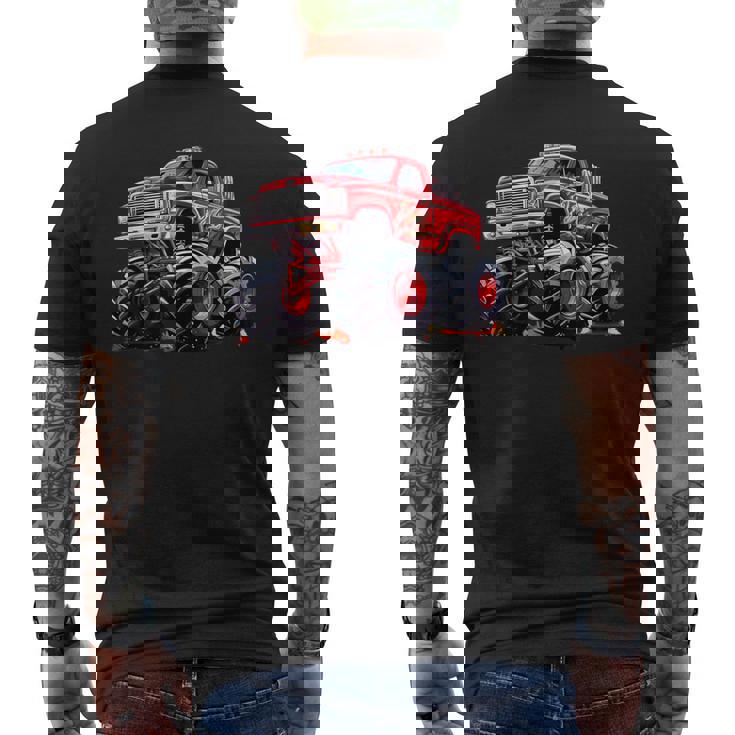 モンスタートラック 幼児用 キッズ レトロ ヴィンテージ モンスタートラック メンズTシャツ バックプリント