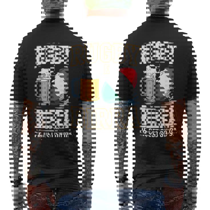 ラグビーとビール だからこそ私はここにいます イタリアのラグビーファン メンズTシャツ バックプリント