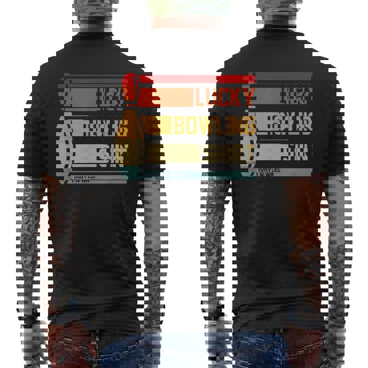 ラッキーボーリングシャツ おもしろボーリングトーナメントボウラーヴィンテージ メンズTシャツ バックプリント