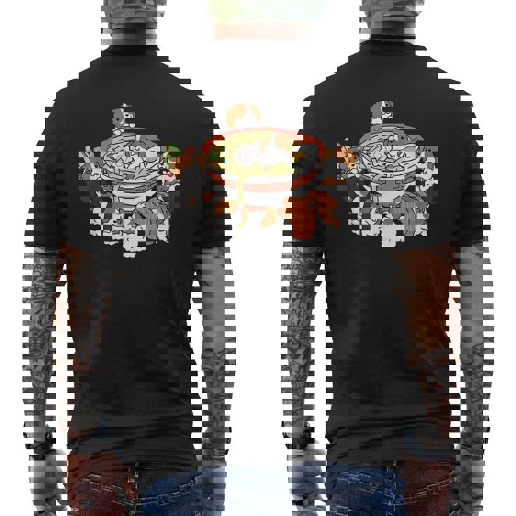 ラーメン寿司キャバリア・キング・チャールズ・スパニエル犬 メンズTシャツ バックプリント