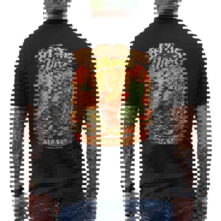 リサイクル ストア 売春婦 レトロ 笑顔 ショッピング ヴィンテージ メンズTシャツ バックプリント