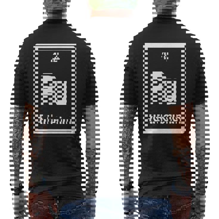 ルテニウム Ru 元素周期表 サイエンスギフト メンズTシャツ バックプリント